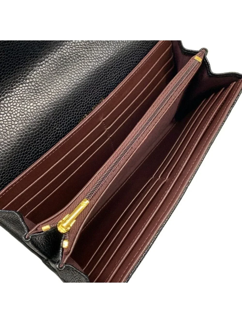 Chanel Wallet Quilted Black Gold